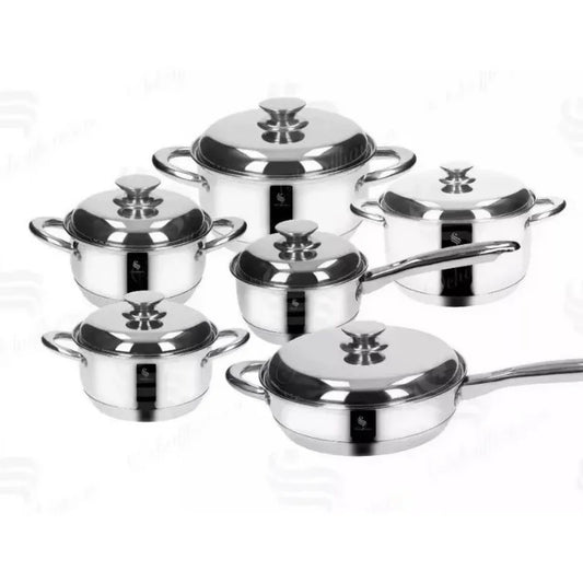 Bateria de Ollas Acero Quirurgico Genérico 12 Piezas