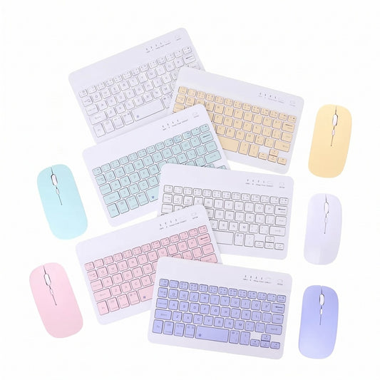 Teclado Bluetooth Recargable Mouse Keyboard Color