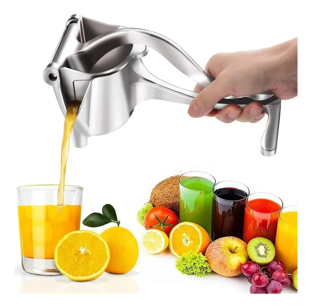 Exprimidor Manual de Frutas para Naranja y Limón en Acero