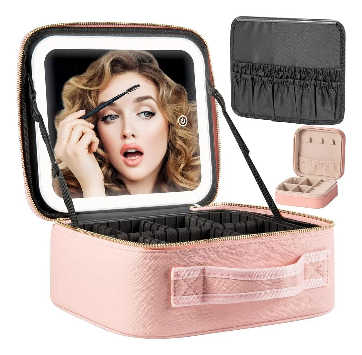Maletín Neceser Maquillaje Inteligente Con Espejo LED Recargable