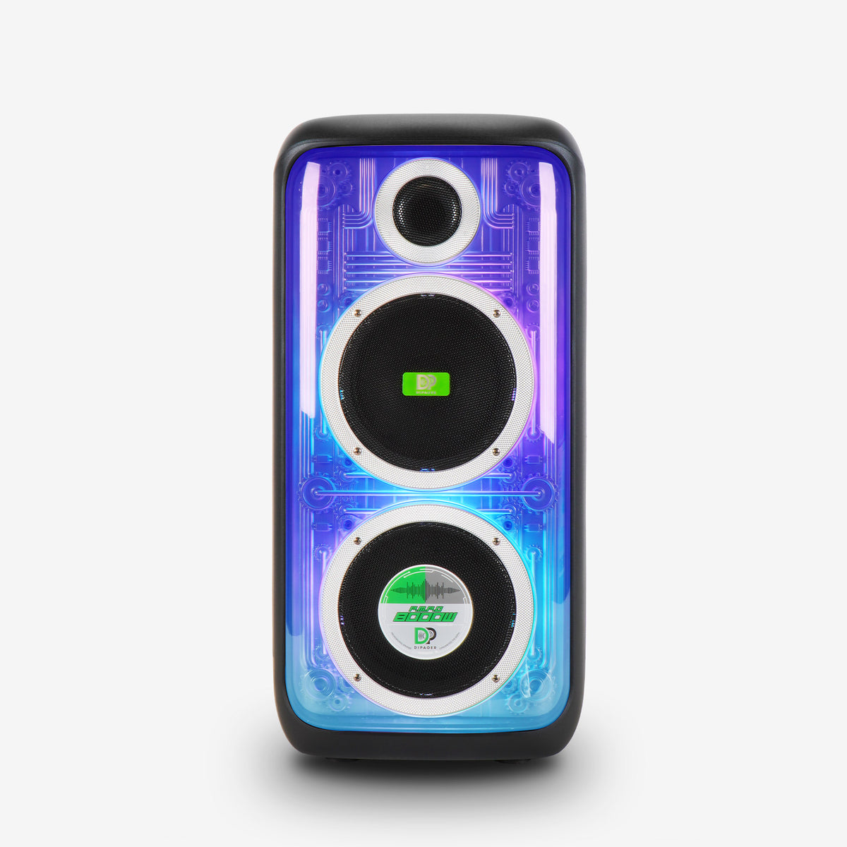 Cabina De Sonido Portátil DIPAOER Pulse DP-2612 Doble Woofer LED RGB