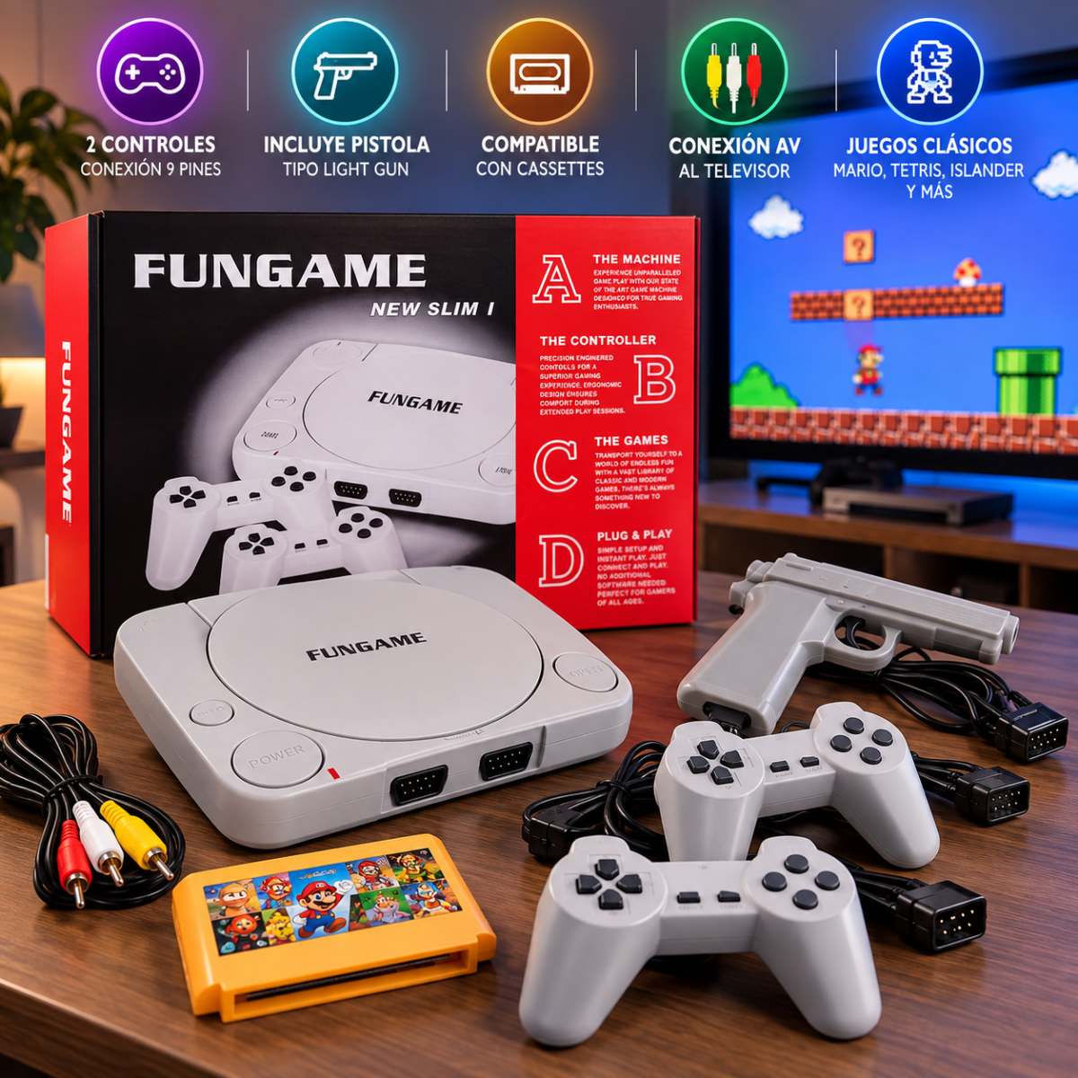 Consola Poly Station FS-1 Retro Con Controles Para TV