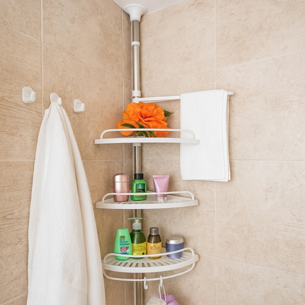 Repisa Esquinera Para Baño Ajustable 320 Cm - 4 Niveles