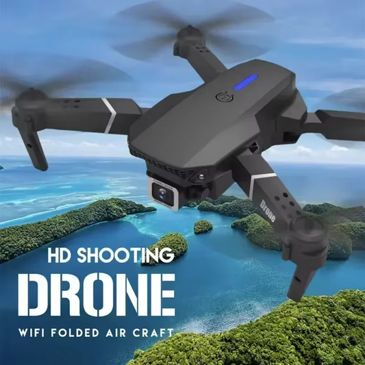 Drone E88 Con Doble Cámara Hd Negro 2.4ghz 2 Batería