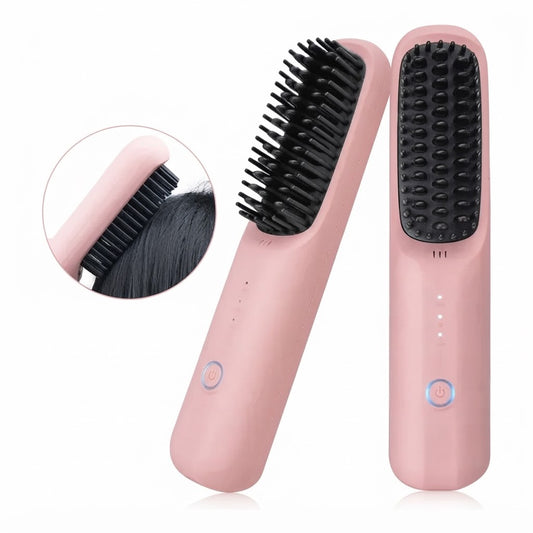 Cepillo Plancha Alisadora De Pelo Peine Caliente Usb Recargable