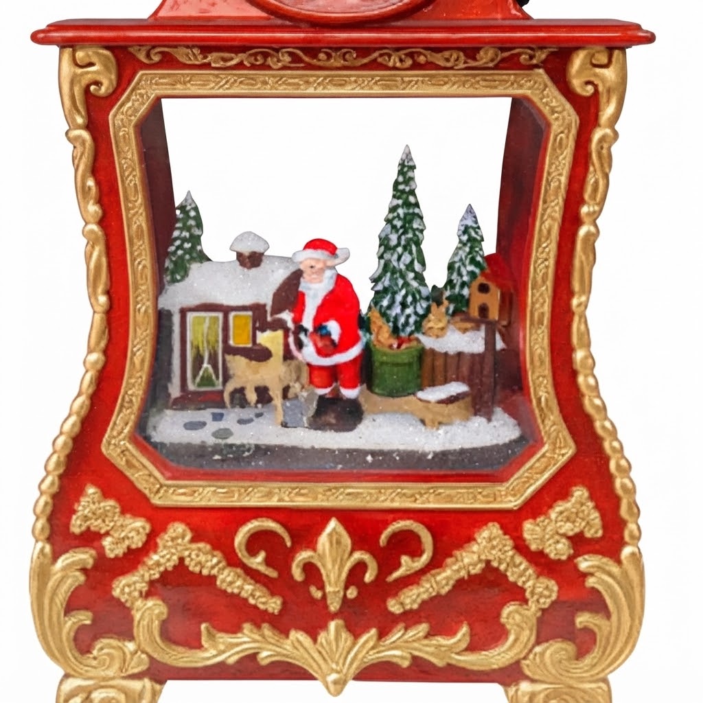Telefono Navideño DS804I Decorativo con Papa Noel y Luz Con Efecto Nieve