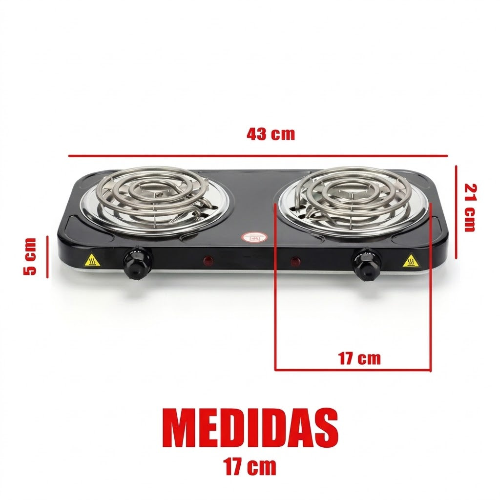 Estufa Electrica Negra Dos Puestos Jx-2020B