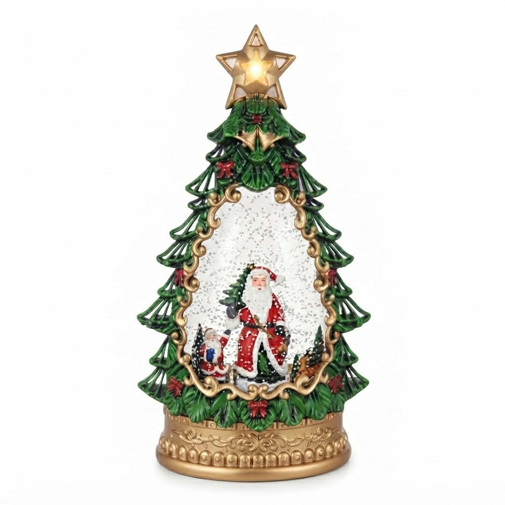 Lampara Arbol Navideño DS2519C Papa Noel Efecto Nieve Luz y Sonido