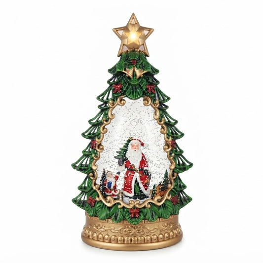 Lampara Arbol Navideño DS2519C Papa Noel Efecto Nieve Luz y Sonido