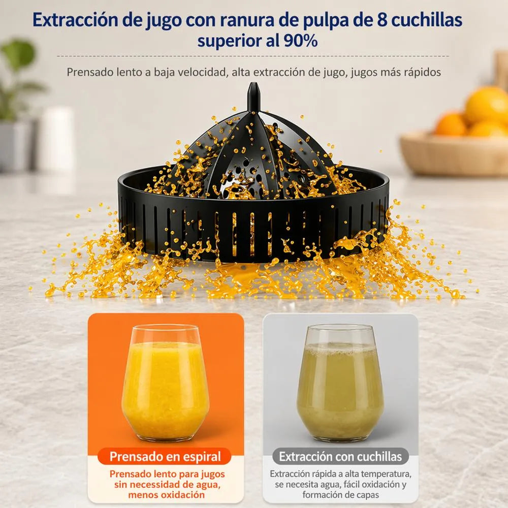 Exprimidor De Naranjas Eléctrico Automático Extractor Doble Transparente