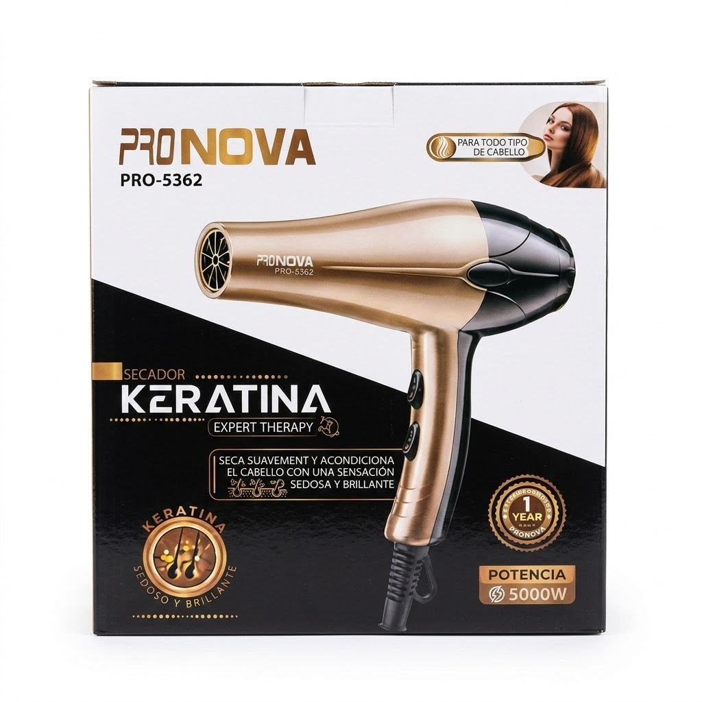 Secador de Cabello Profesional Pronova PRO-5362 Keratina Expert Therapy 5000W