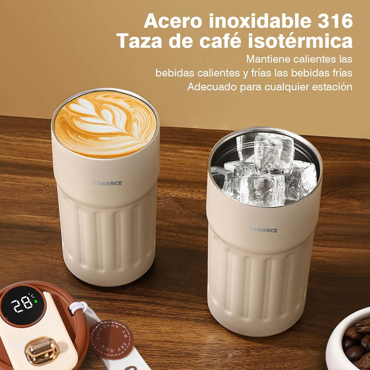 Termo Inteligente Taza De Cafe Pantalla Digital Led 500ml
