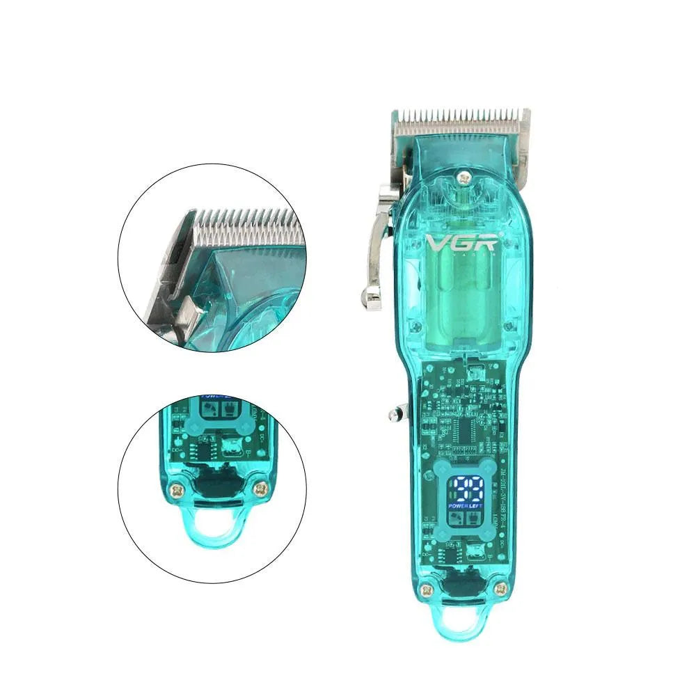Máquina Cortadora De Pelo VGR V-660 Profesional – Peluquera Inalámbrica Premium, Cuchillas de Acero, Pantalla LED