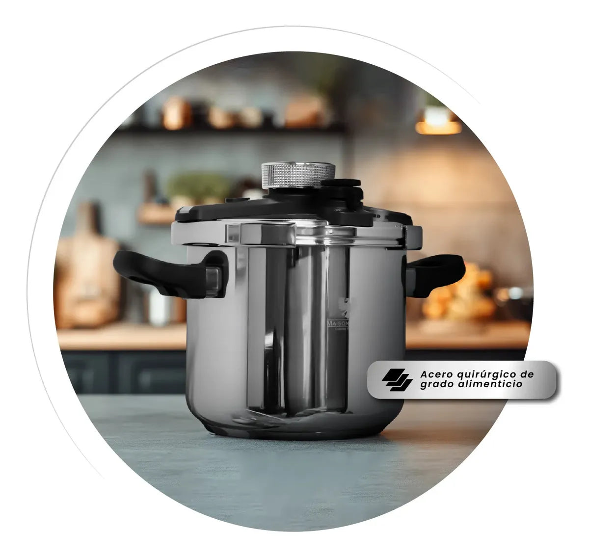 Olla a Presión Maison Cook 7L de Acero Quirúrgico – Gran Capacidad y Cocción Rápida