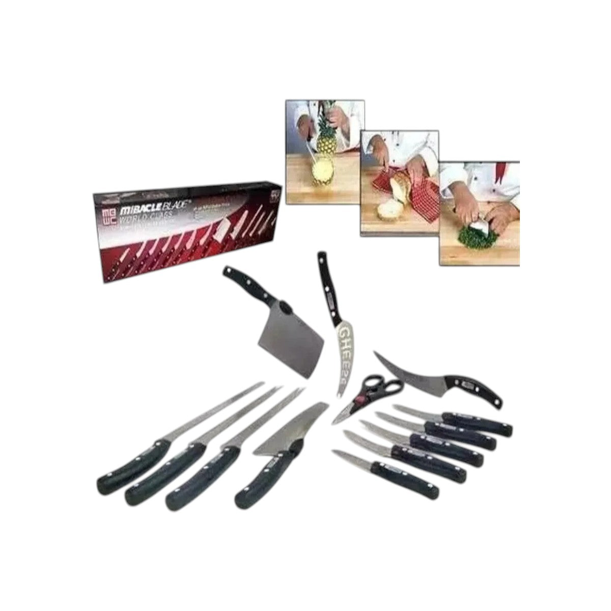Set De Cuchillos X 13 Piezas Miracle Blade Corte Profesional
