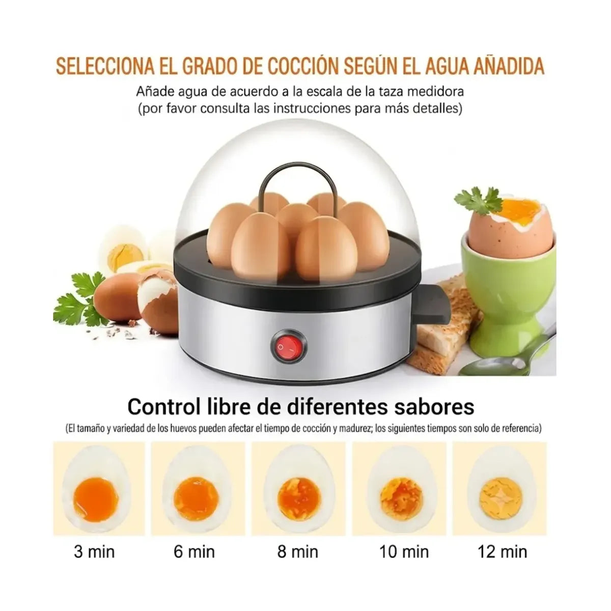Olla Hervidor Huevos Cocidos Electrica Digital Vaporera