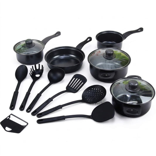 Juego De Ollas Antiadherente Con Utensilios De Cocina 13 Piezas