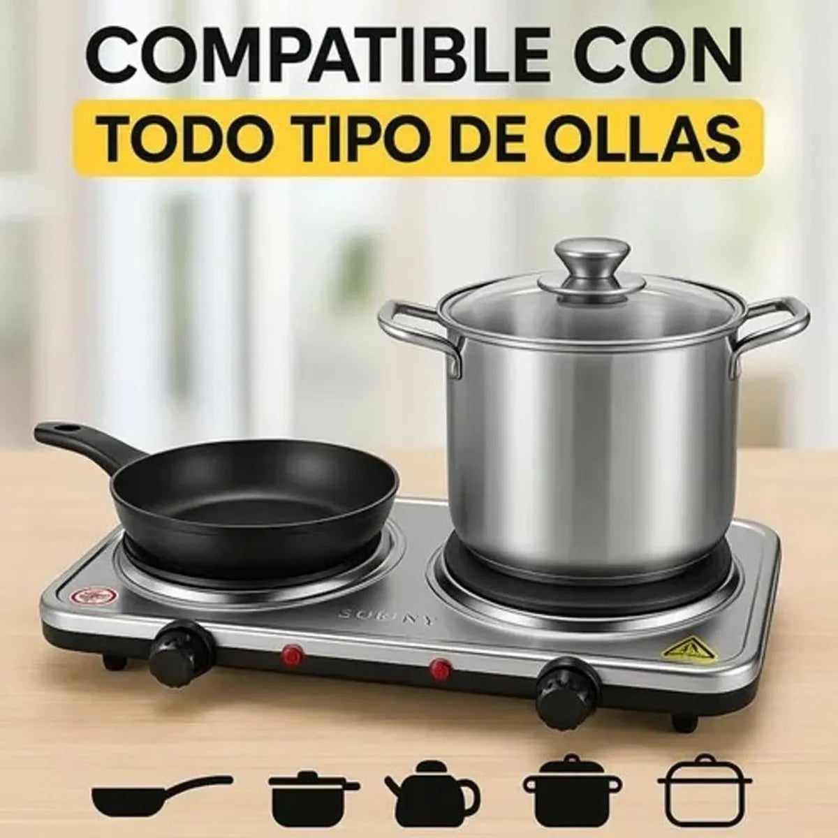 Estufa Eléctrica Sokany con Diseño Moderno y Bajo Consumo