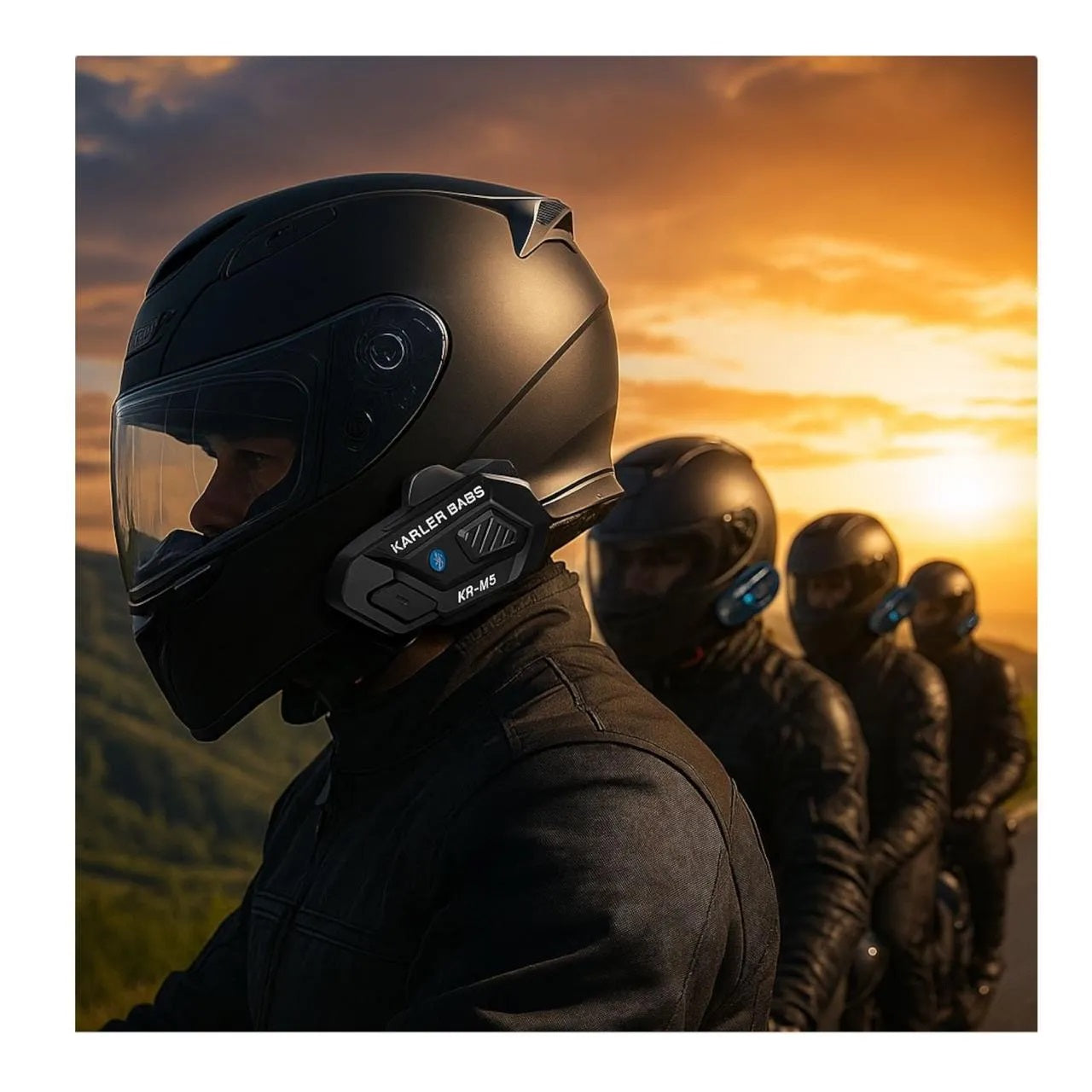 Intercomunicador Auriculares Bluetooth Para Casco Moto Karler Bass Impermeable KR-M5