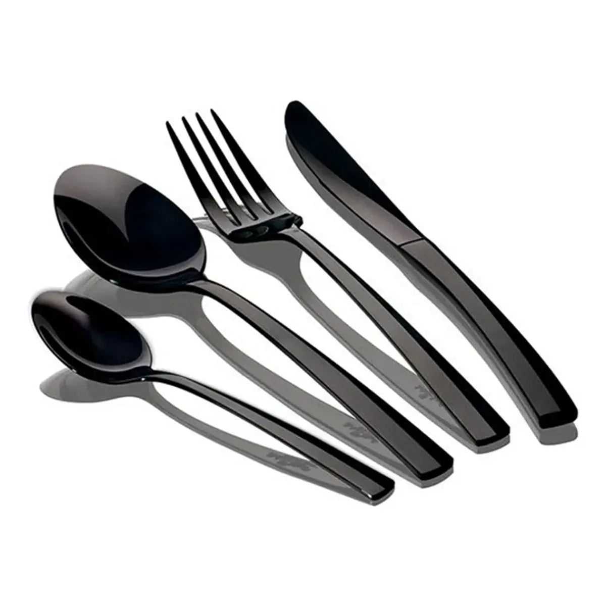Juego De Cubiertos Premium De Acero Inoxidable Negro – Set De 24 Piezas Schaffhausen