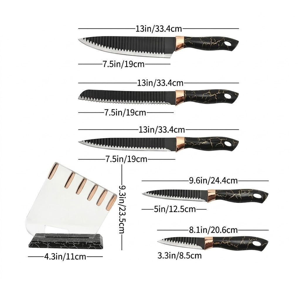 Set de Cuchillos x 5 Acero Mango Antideslizante
