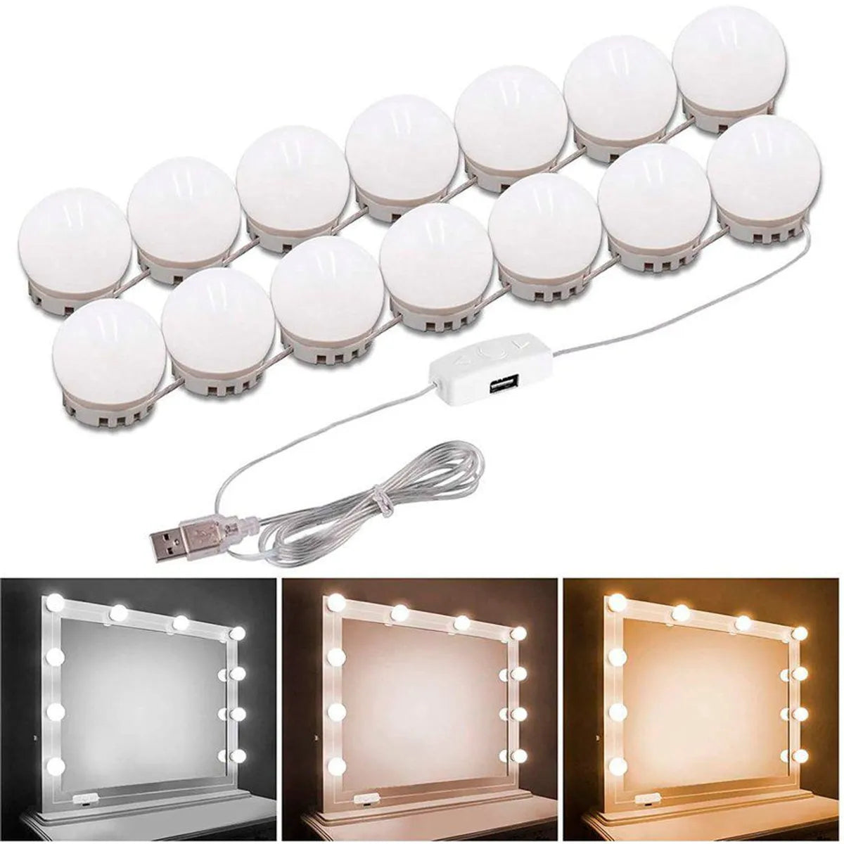 Luces Led Para Espejo Extension 10 Tocador Multifuncional 3 Tonos