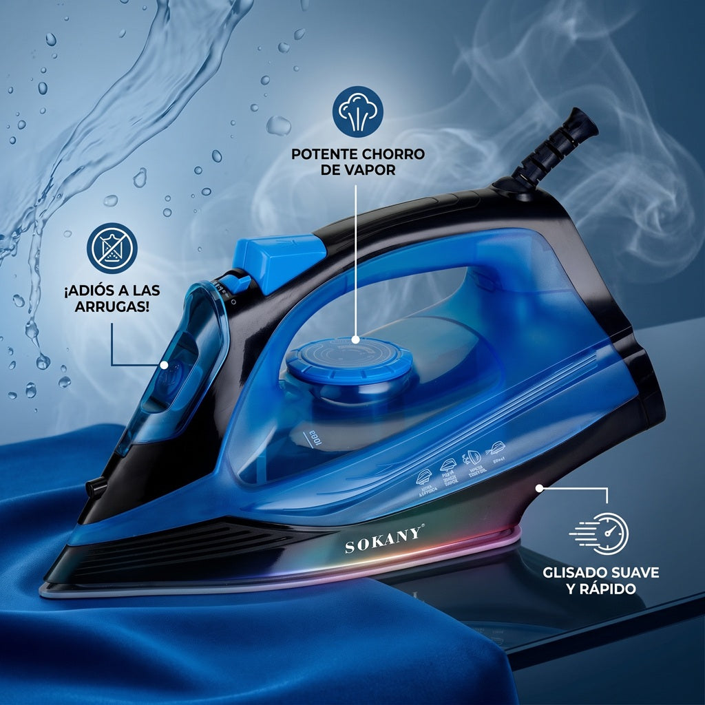 Plancha de Vapor Sokany 1600W FX-11005 - Calidad y Rapidez