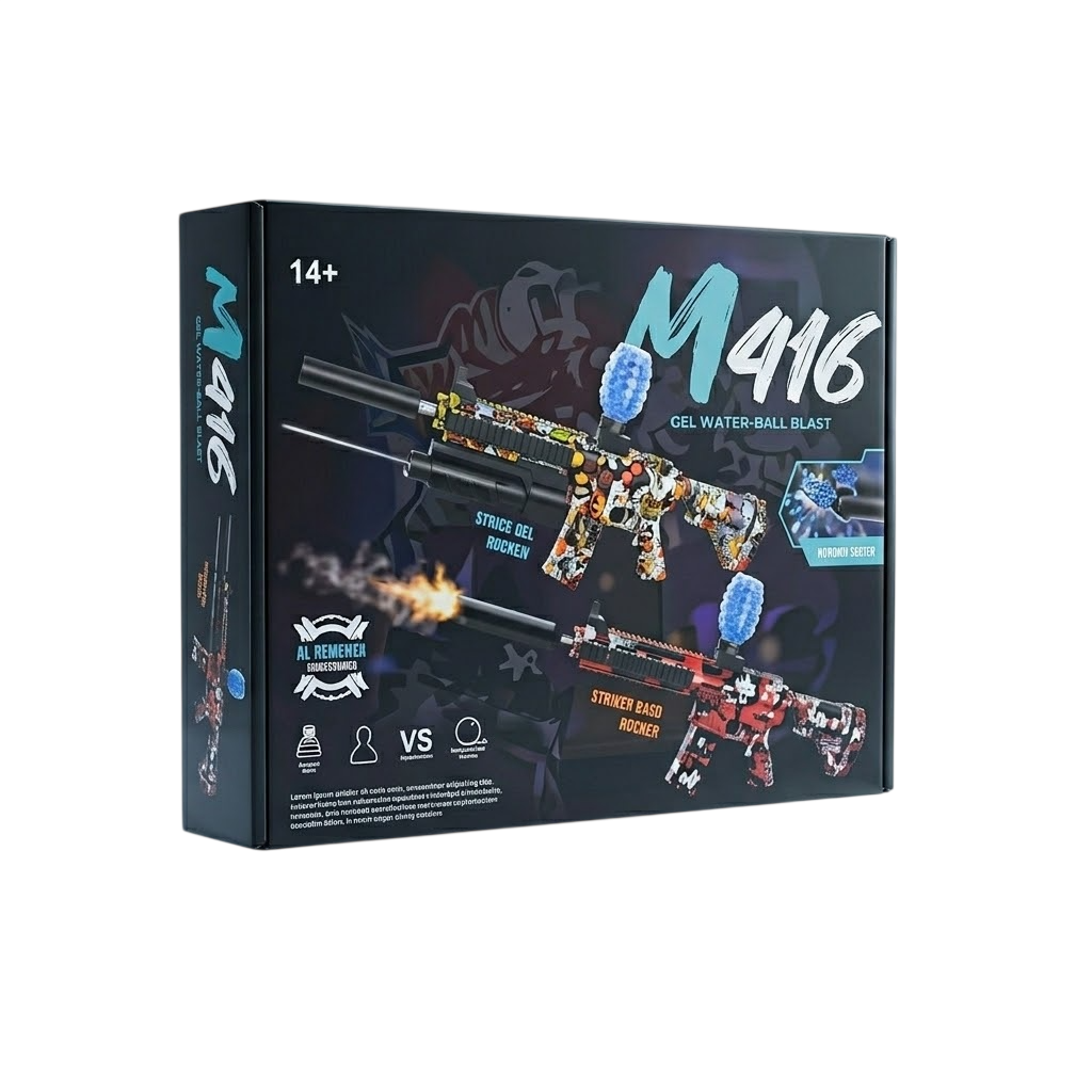 Rifle Automático de Hidrogel M416 Eléctrico – Lanzador de Gel con Estilo Grafiti