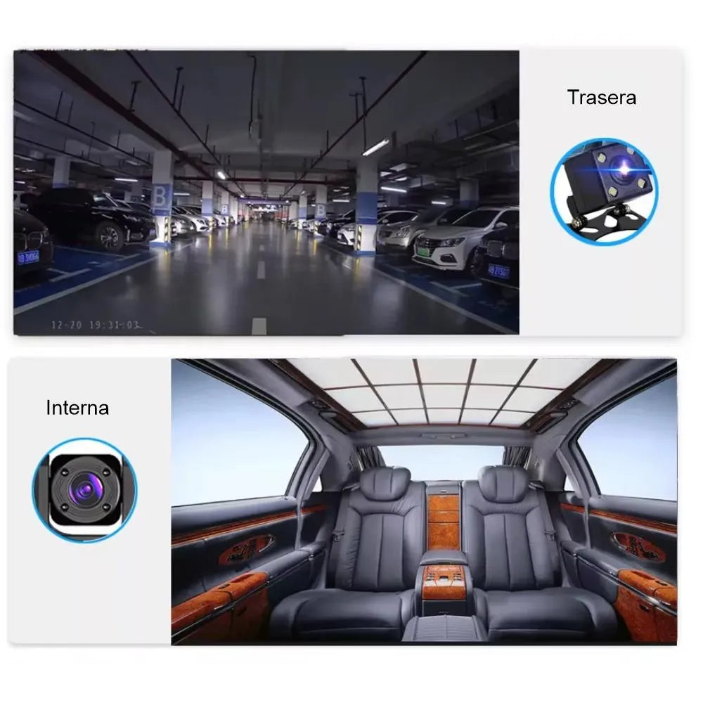 Cámara Para Carro Dash Cam 3 Lentes Full HD 1080p