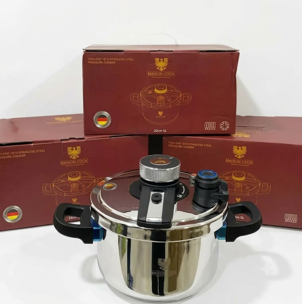Olla a Presión Maison Cook 5L de Acero Quirúrgico – Cocción Ultra Rápida y Segura