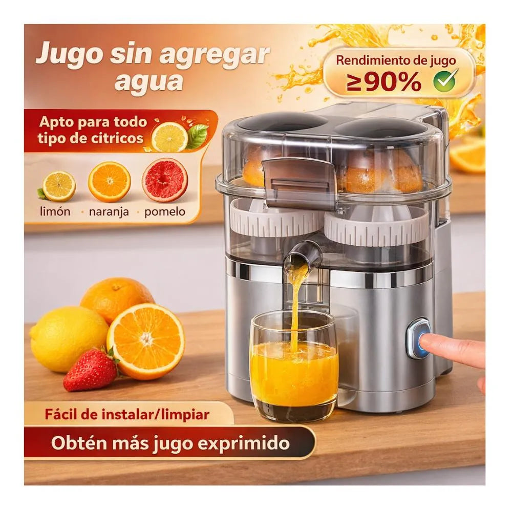 Exprimidor De Naranjas Eléctrico Automático Extractor Doble Transparente