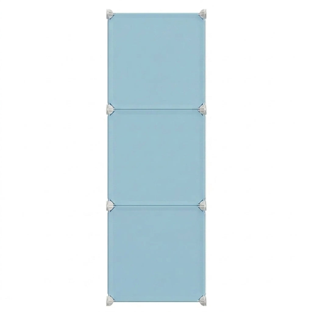 Armario Organizador Modular Infantil 3 Cubos Gatos Celeste