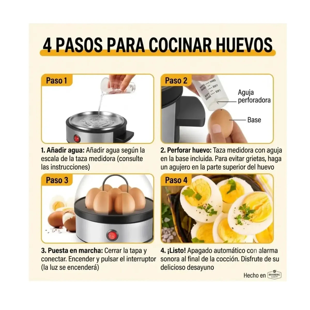 Olla Hervidor Huevos Cocidos Electrica Digital Vaporera