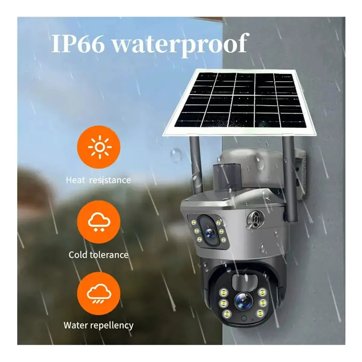 Cámara De Seguridad Wifi Con Panel Solar Doble Lente Ptz