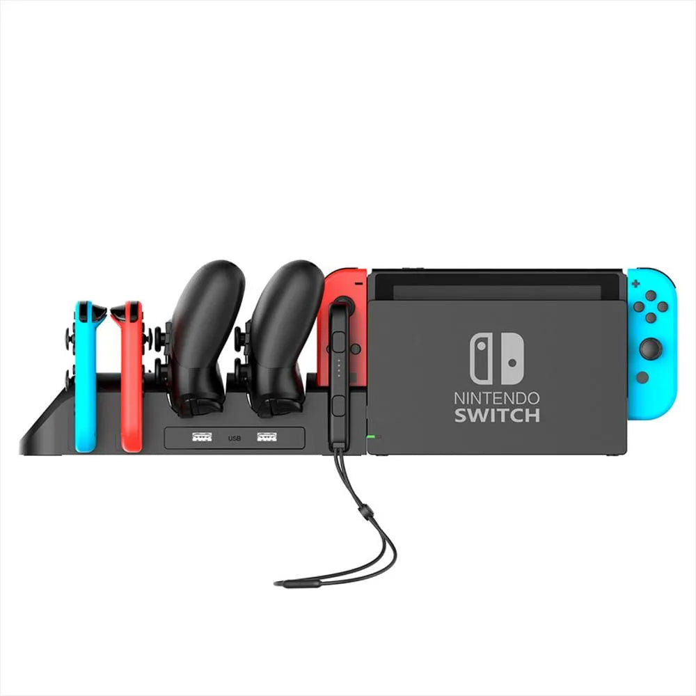 Base Doble Cargador Controles Nintendo Switch Tipo C Pg 9187