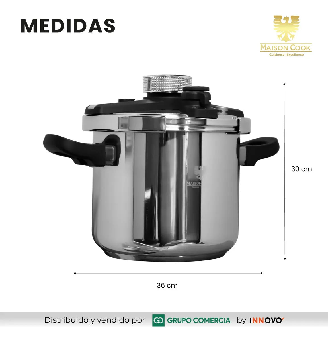 Olla a Presión Maison Cook 7L de Acero Quirúrgico – Gran Capacidad y Cocción Rápida