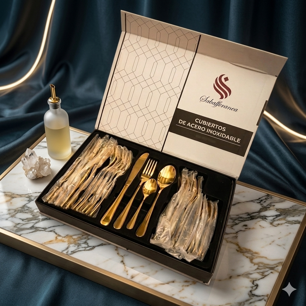 Juego De Cubiertos Premium De Acero Inoxidable Dorado – Set De 24 Piezas Schaffhausen