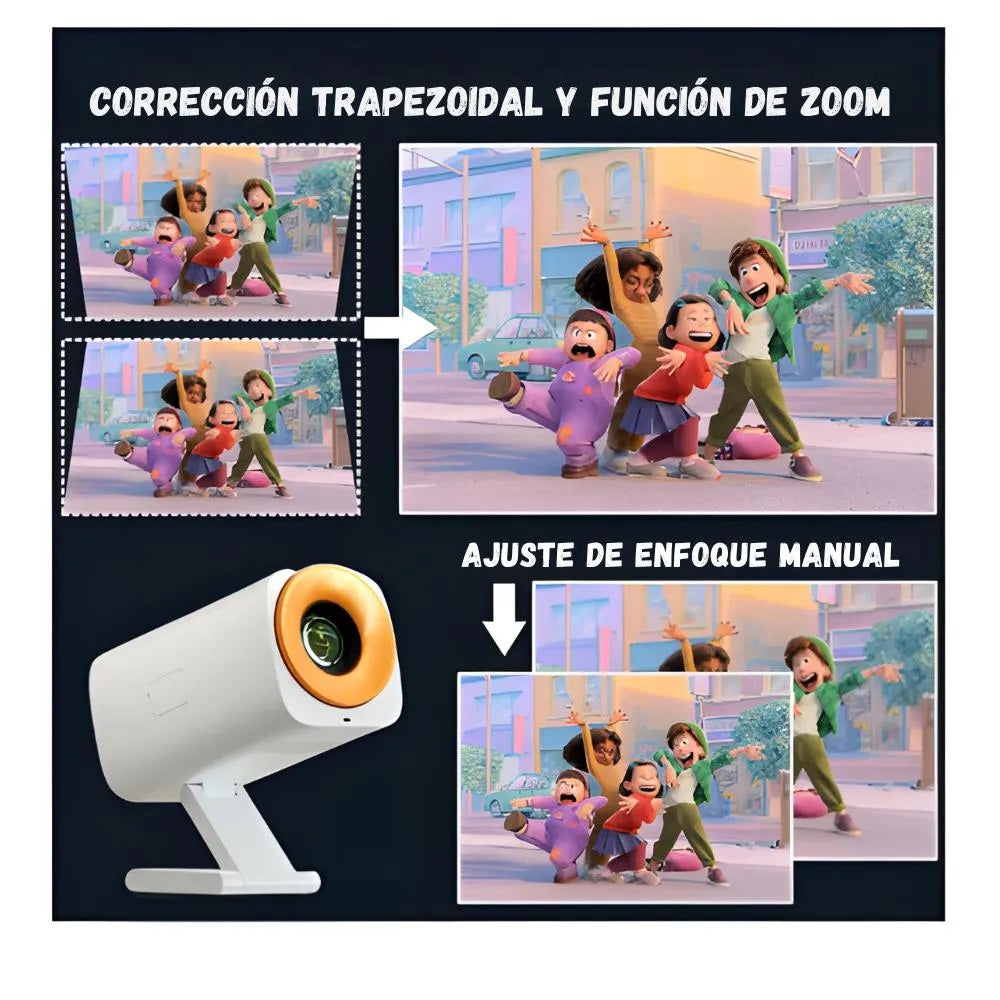 Proyector Smart 4K Android 12 Auto Keystone 200Ansi S23