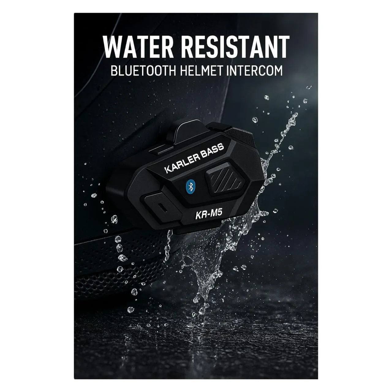Intercomunicador Auriculares Bluetooth Para Casco Moto Karler Bass Impermeable KR-M5
