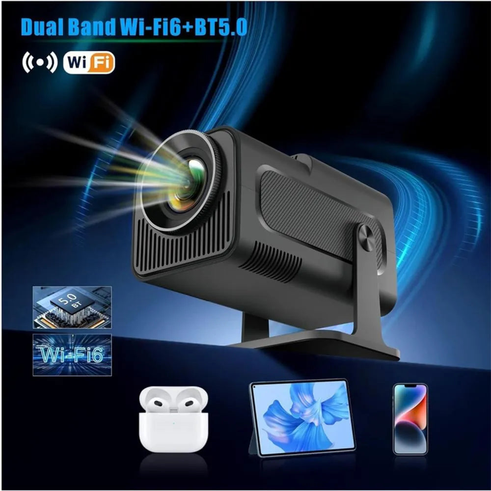 Proyector Inteligente HY320 Full HD 1080p Nativo – Smart TV Android 11, 300 ANSI Lúmenes, WiFi y Bluetooth