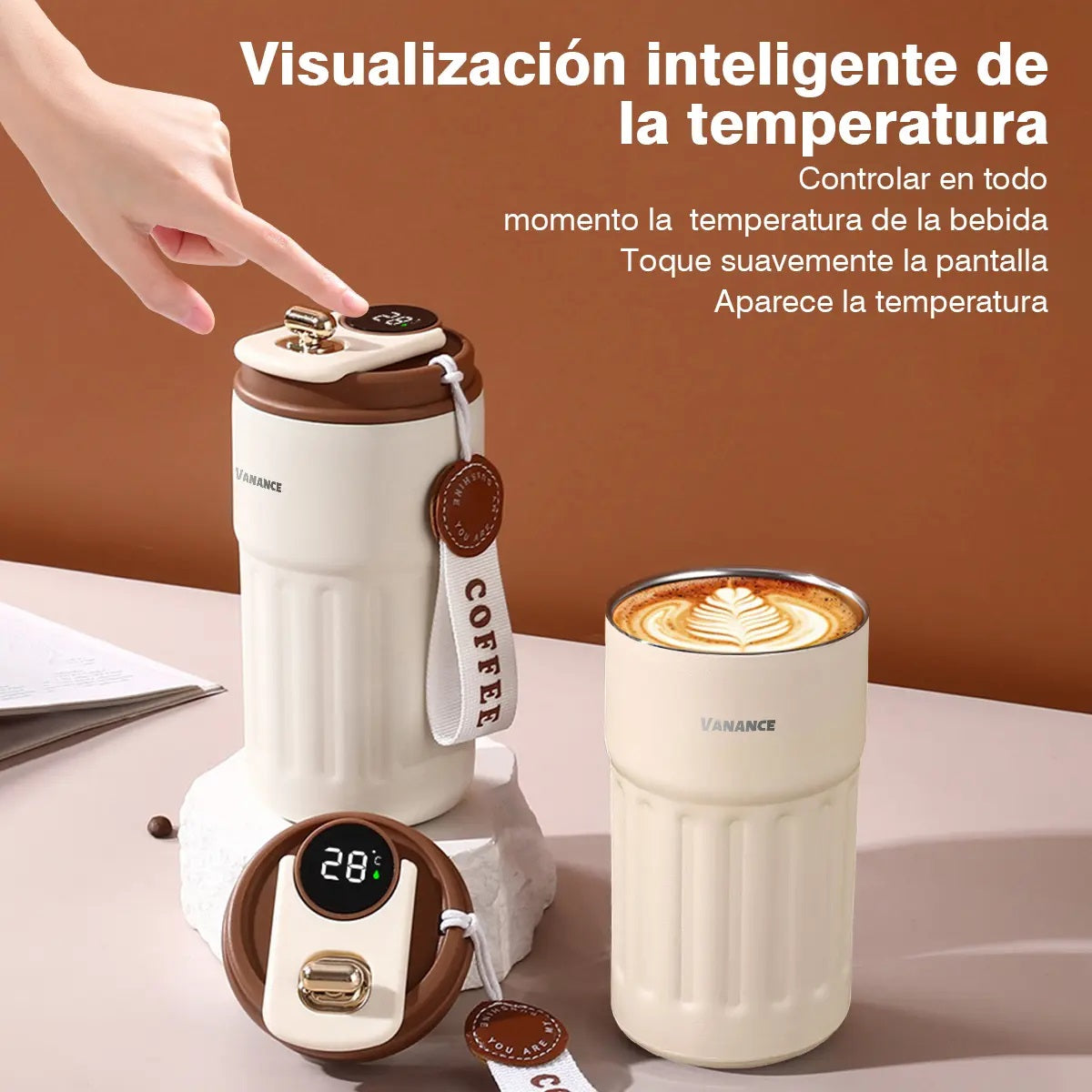 Termo Inteligente Taza De Cafe Pantalla Digital Led 500ml
