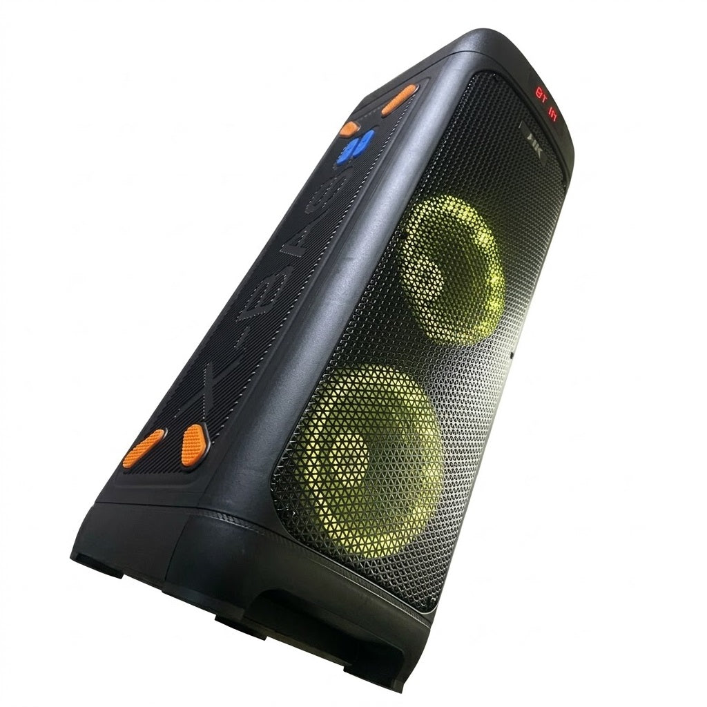 Cabina Torre de Sonido Portátil NIA 9000W – Bluetooth, Sistema TWS, Luces LED y Ruedas