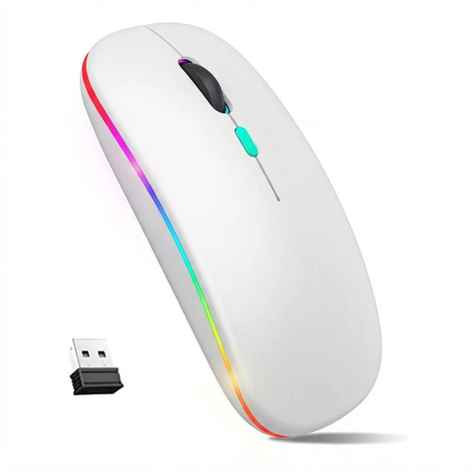 Mouse Raton Inalambrico Rgb Bluetooth Recargable Receptor Usb