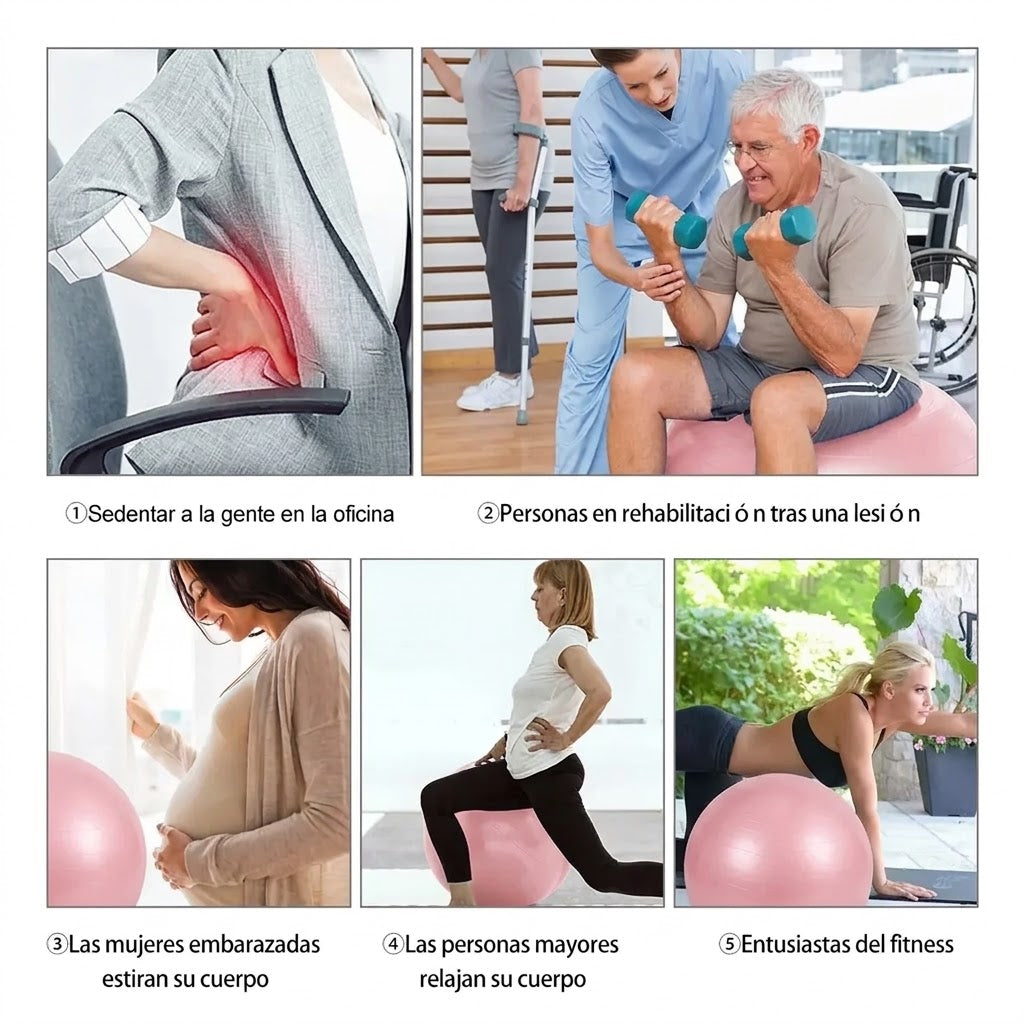 Balón Pilates Para Ejercicio 55cm Gymball Rosado