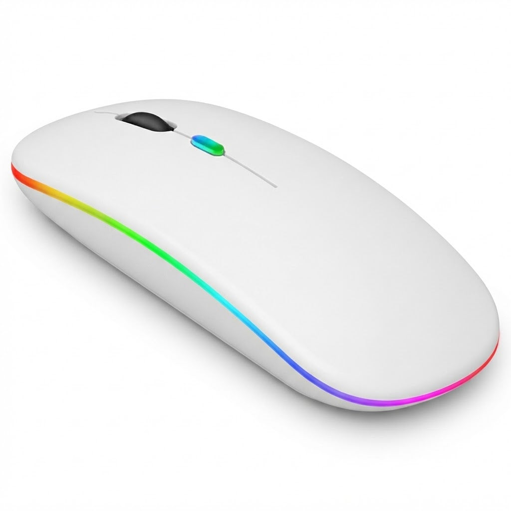 Mouse Raton Inalambrico Rgb Bluetooth Recargable Receptor Usb