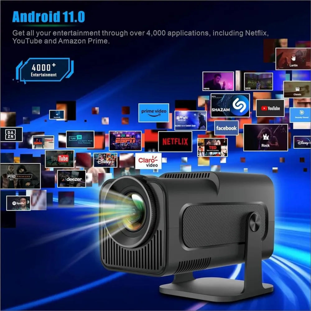 Proyector Inteligente HY320 Full HD 1080p Nativo – Smart TV Android 11, 300 ANSI Lúmenes, WiFi y Bluetooth
