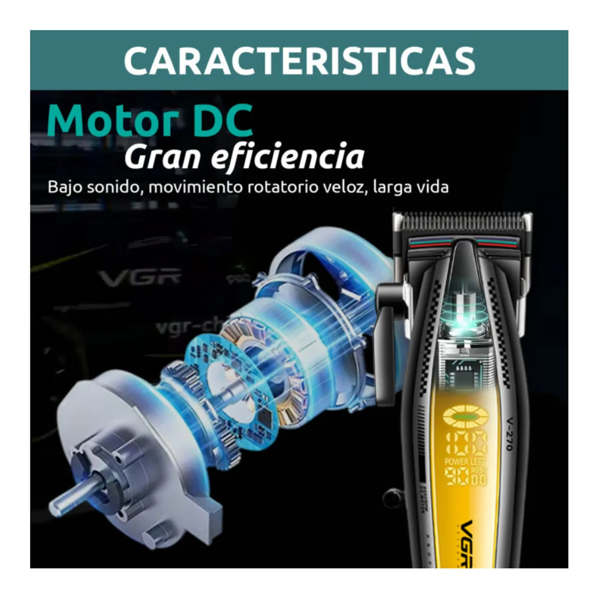 Máquina De Cabello Pro Vgr V-270 Metal 9000rpm Dorado