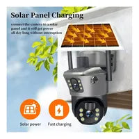 Cámara De Seguridad Wifi Con Panel Solar Doble Lente Ptz