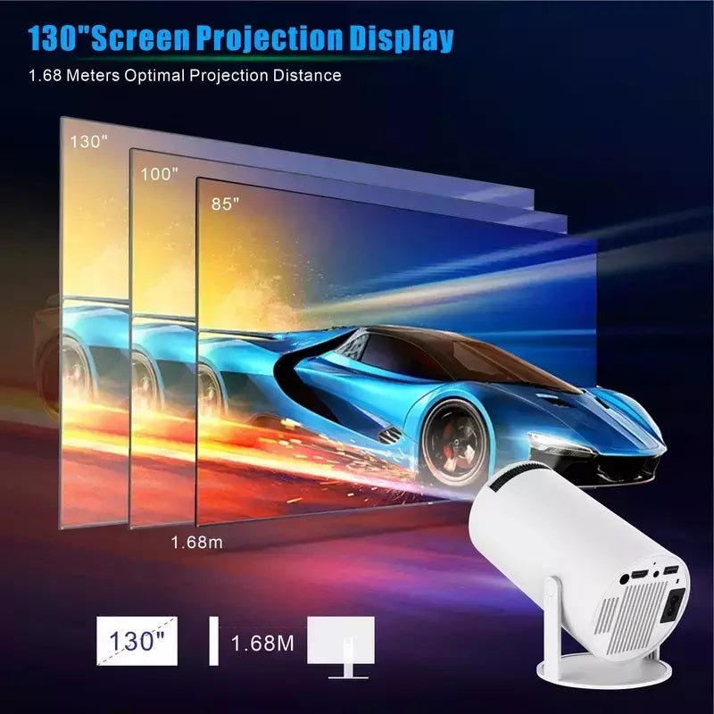 Mini Proyector Smart HY300 Portátil – Cine en Casa 4K Android 11, WiFi y Bluetooth