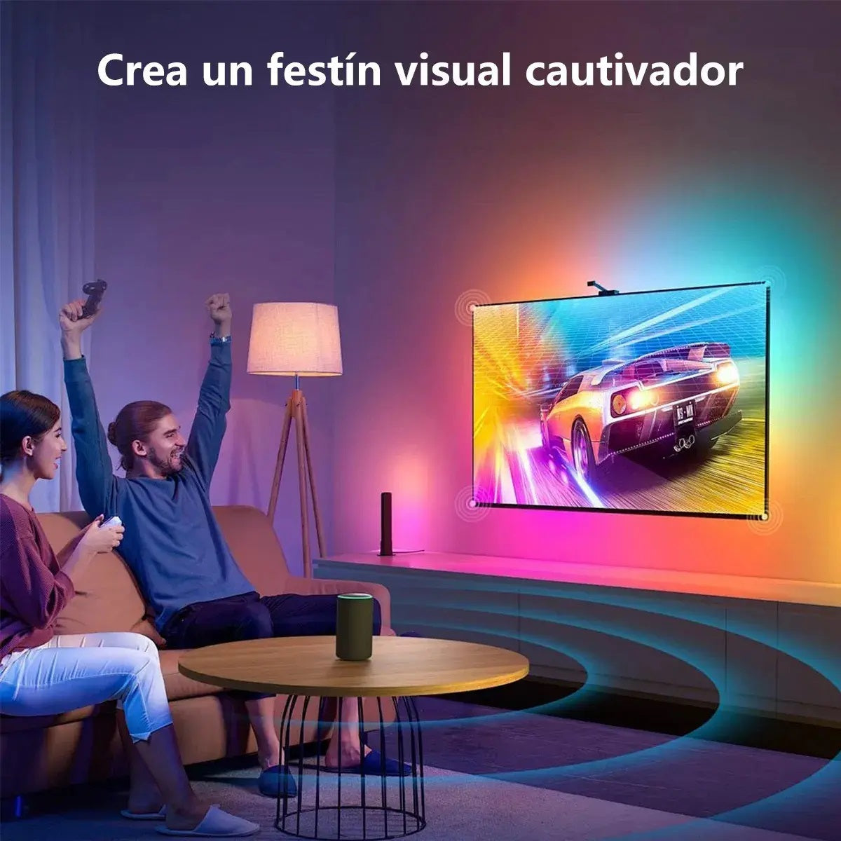 Tira De Luces Led Rgbic Para Tv Con Cámara De Inmersión 5m Smart